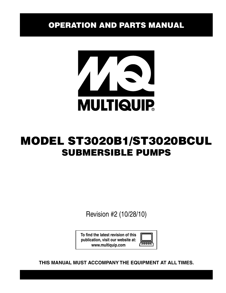 Multiquip ST3020BCUL User Manual | 38 pages