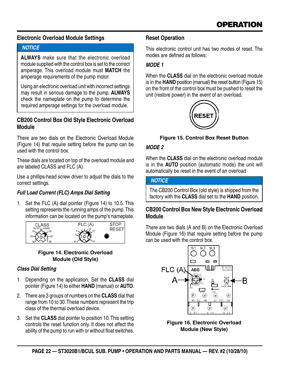 Operation | Multiquip ST3020BCUL User Manual | Page 22 / 38
