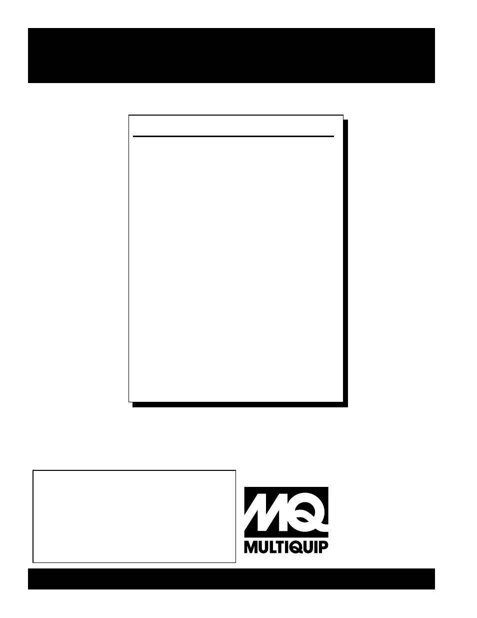 Here's how to get help, Operation and parts manual, On-hand | Please have the model and serial number, When calling | Multiquip ST1500 User Manual | Page 38 / 38