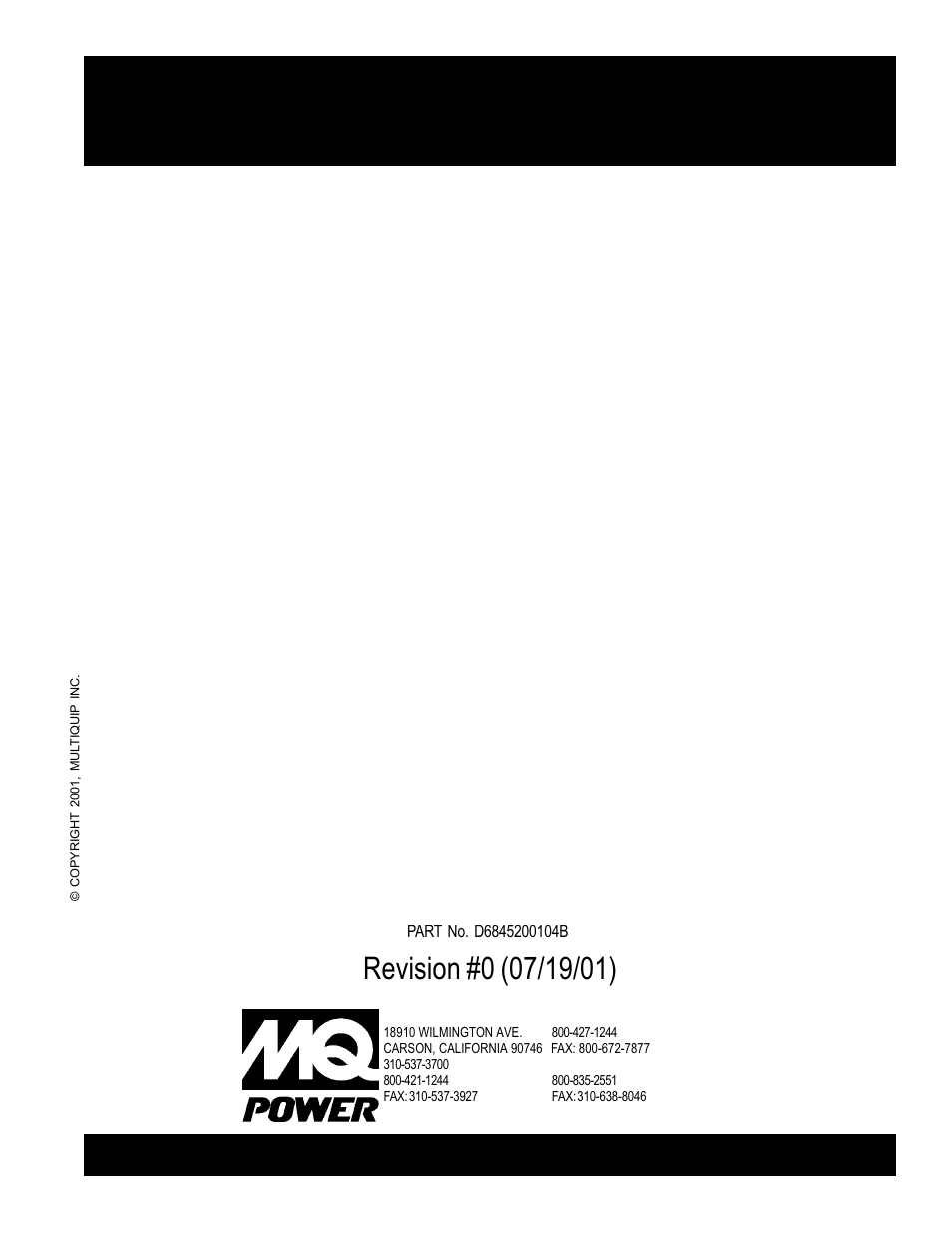 Multiquip DAW500S User Manual | 142 pages