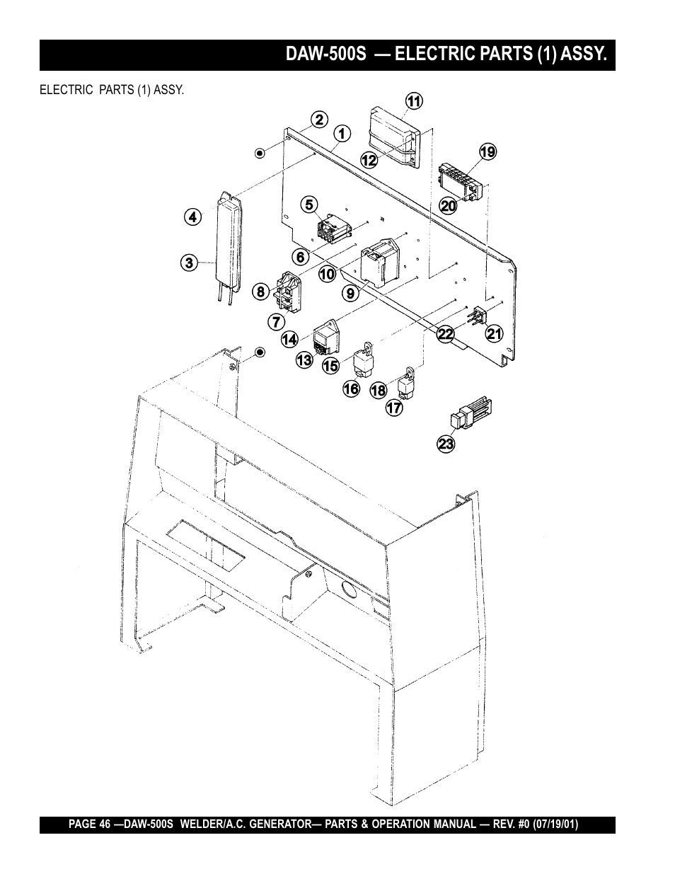 Daw-500s — electric parts (1) assy | Multiquip DAW500S User Manual | Page 46 / 142