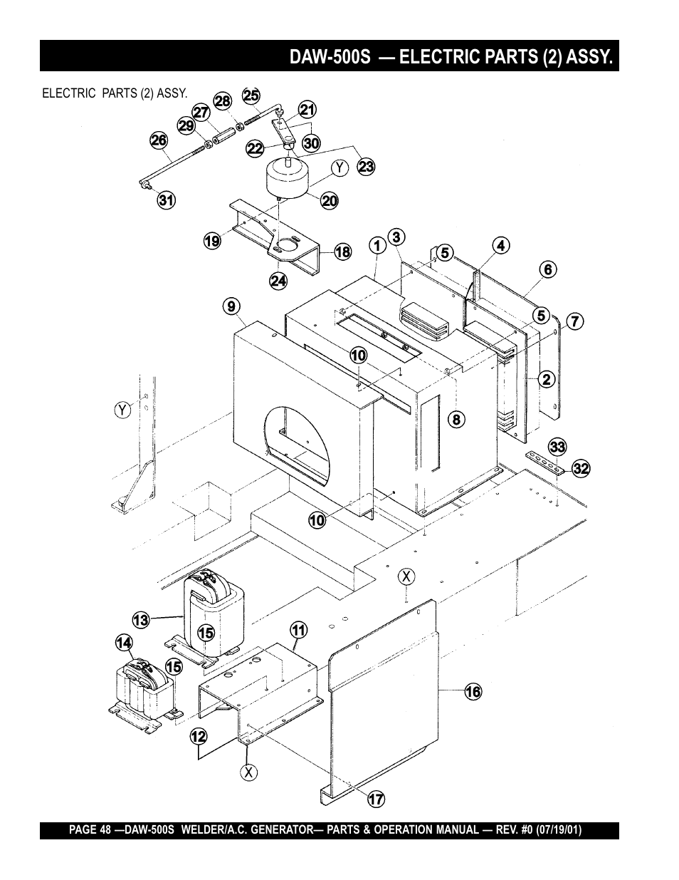 Daw-500s — electric parts (2) assy | Multiquip DAW500S User Manual | Page 48 / 142