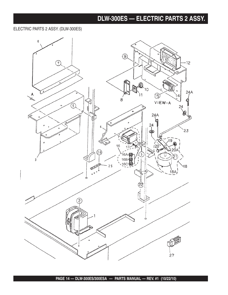 Dlw-300es — electric parts 2 assy | Multiquip DLW300ES_ESA User Manual | Page 14 / 124
