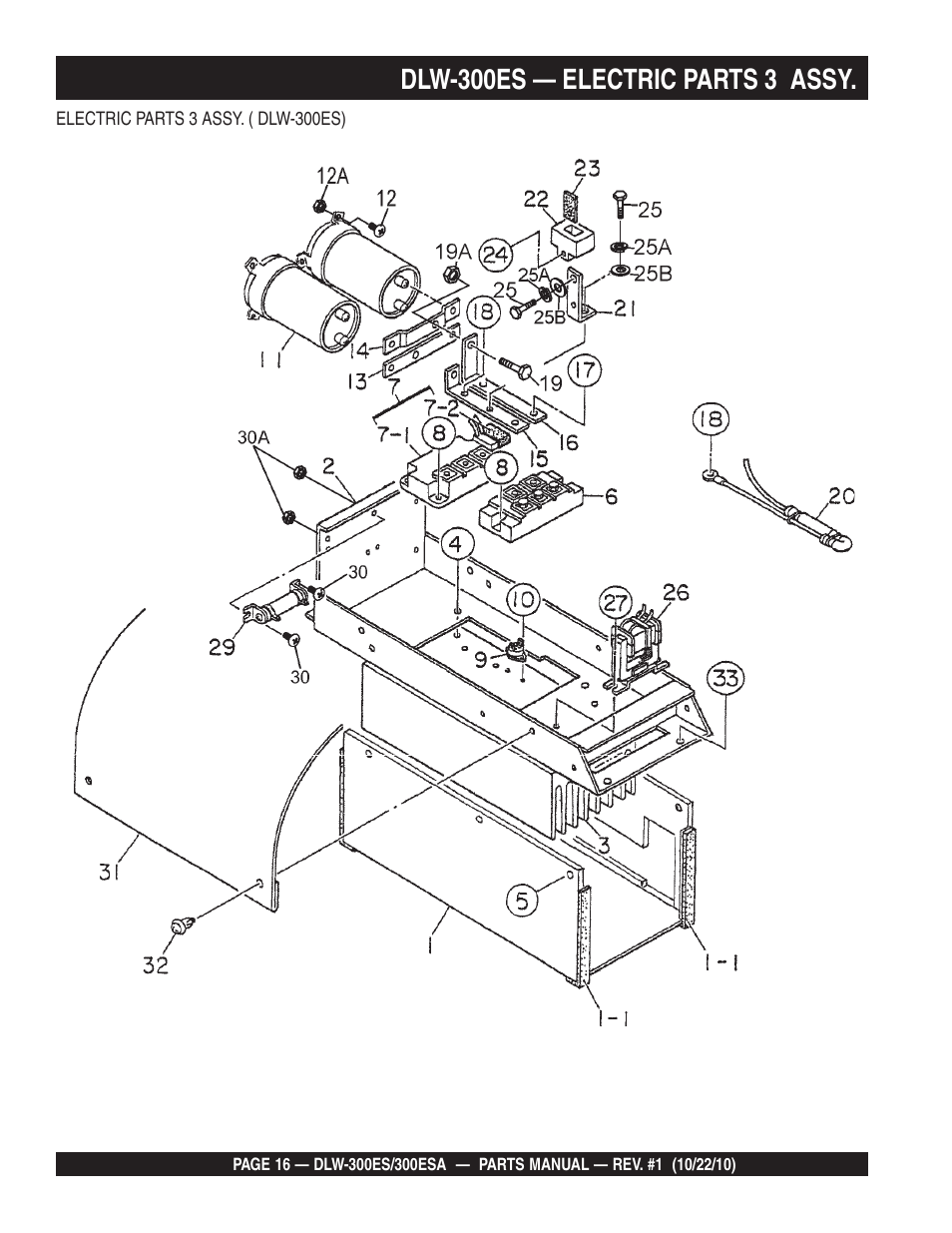 Dlw-300es — electric parts 3 assy | Multiquip DLW300ES_ESA User Manual | Page 16 / 124