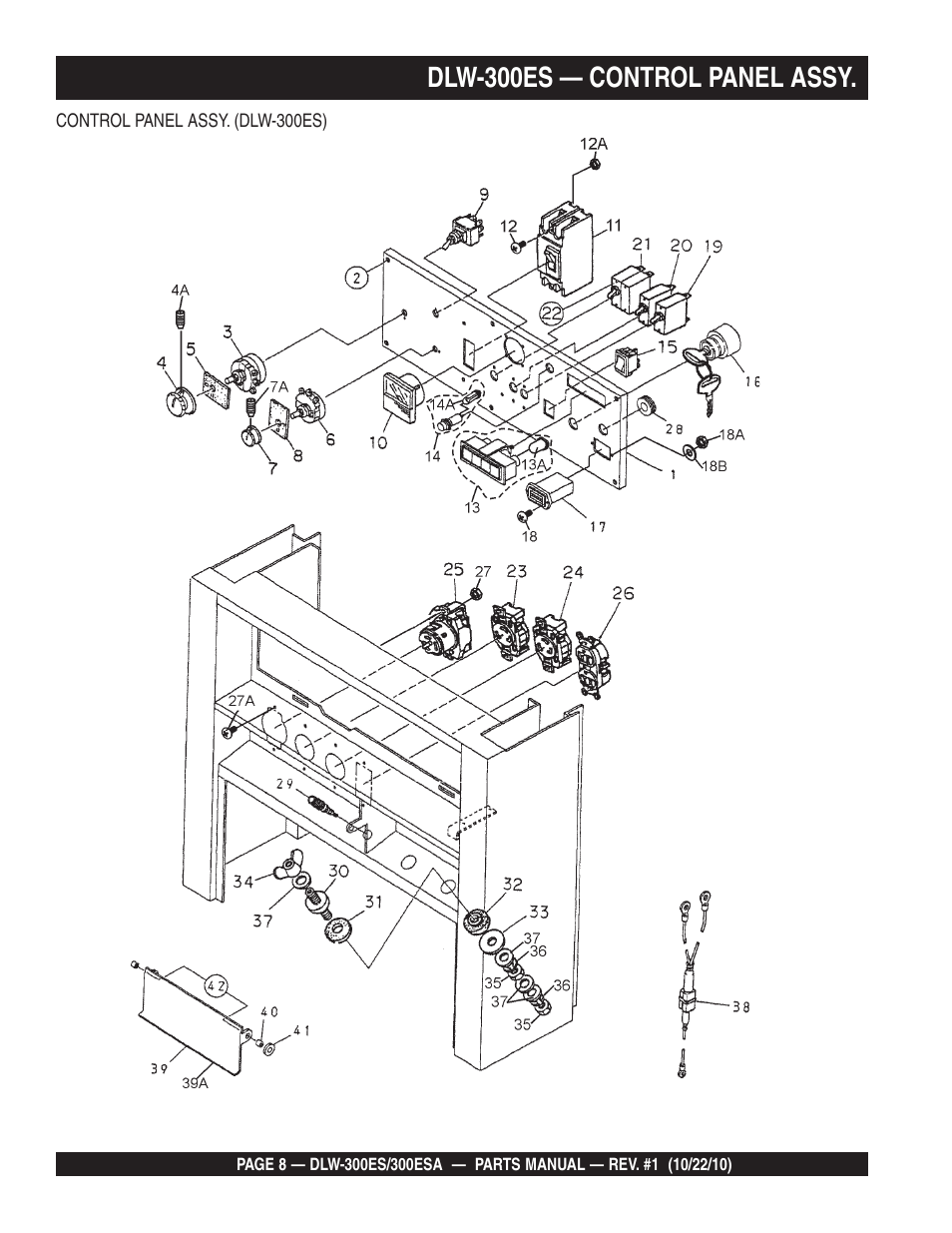 Dlw-300es — control panel assy | Multiquip DLW300ES_ESA User Manual | Page 8 / 124