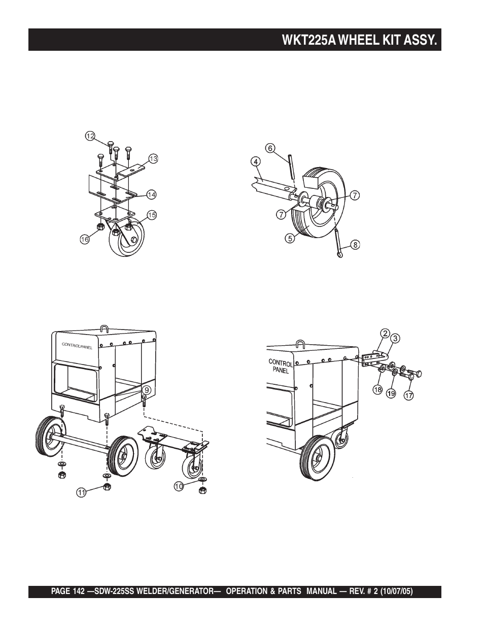Wkt225a wheel kit assy | Multiquip SDW225SS User Manual | Page 142 / 146