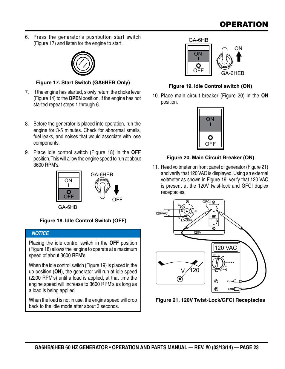 Operation | Multiquip GA-6HEB User Manual | Page 23 / 86