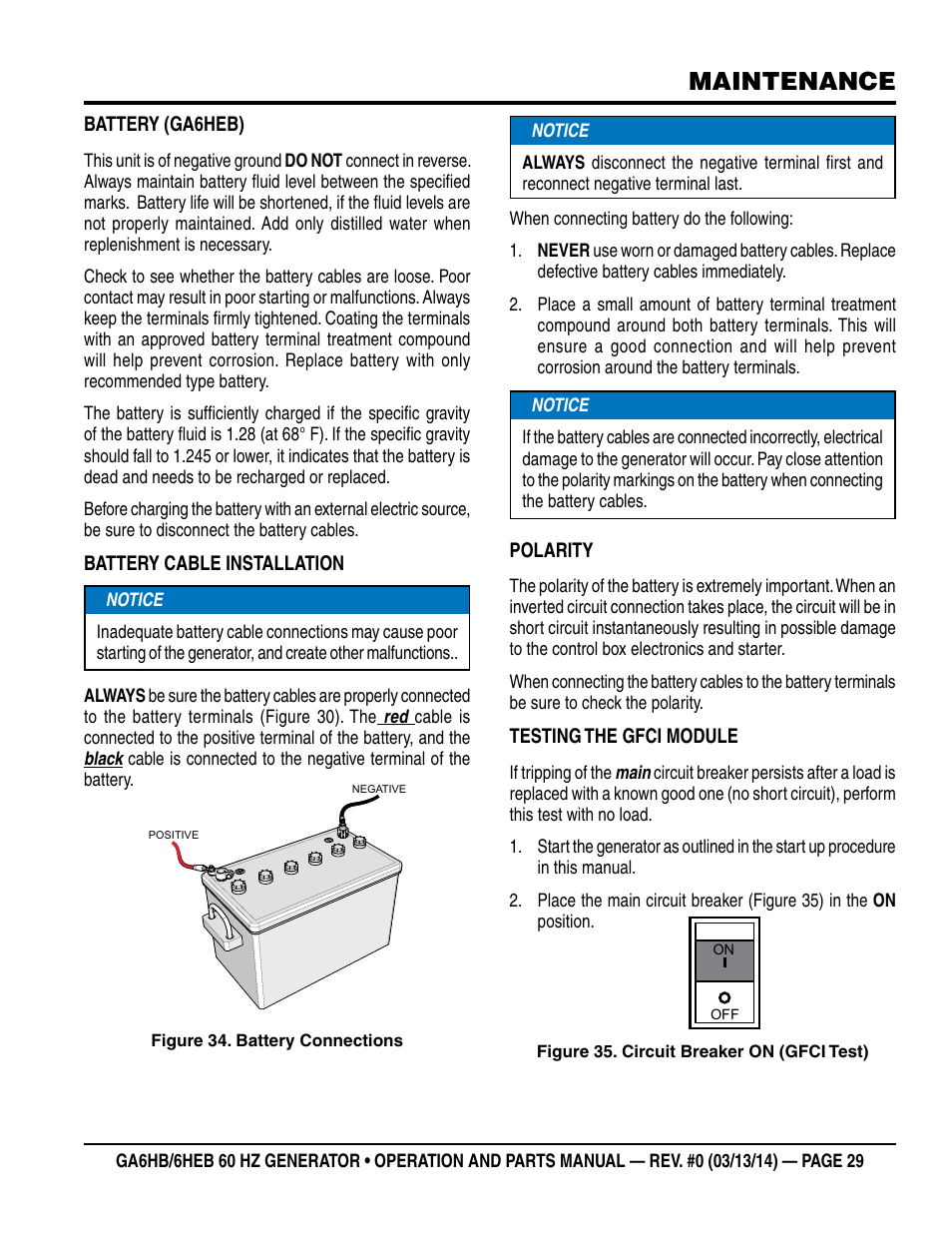Maintenance | Multiquip GA-6HEB User Manual | Page 29 / 86