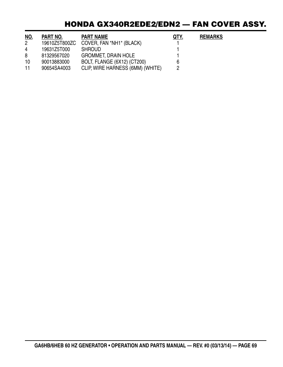 Multiquip GA-6HEB User Manual | Page 69 / 86