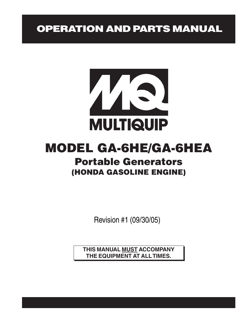 Multiquip GA-6HEA User Manual | 86 pages