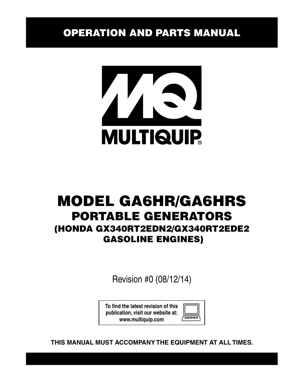 Multiquip GA-6HRS User Manual | 92 pages