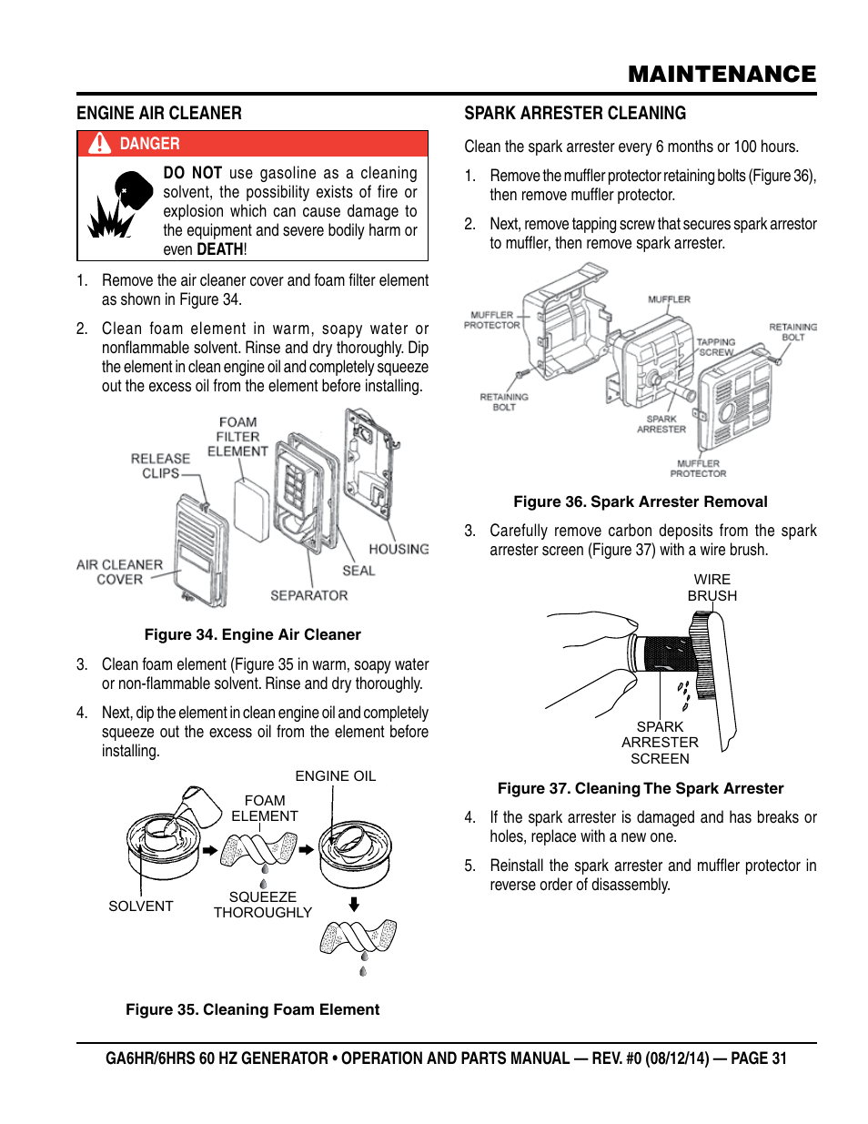 Maintenance | Multiquip GA-6HRS User Manual | Page 31 / 92