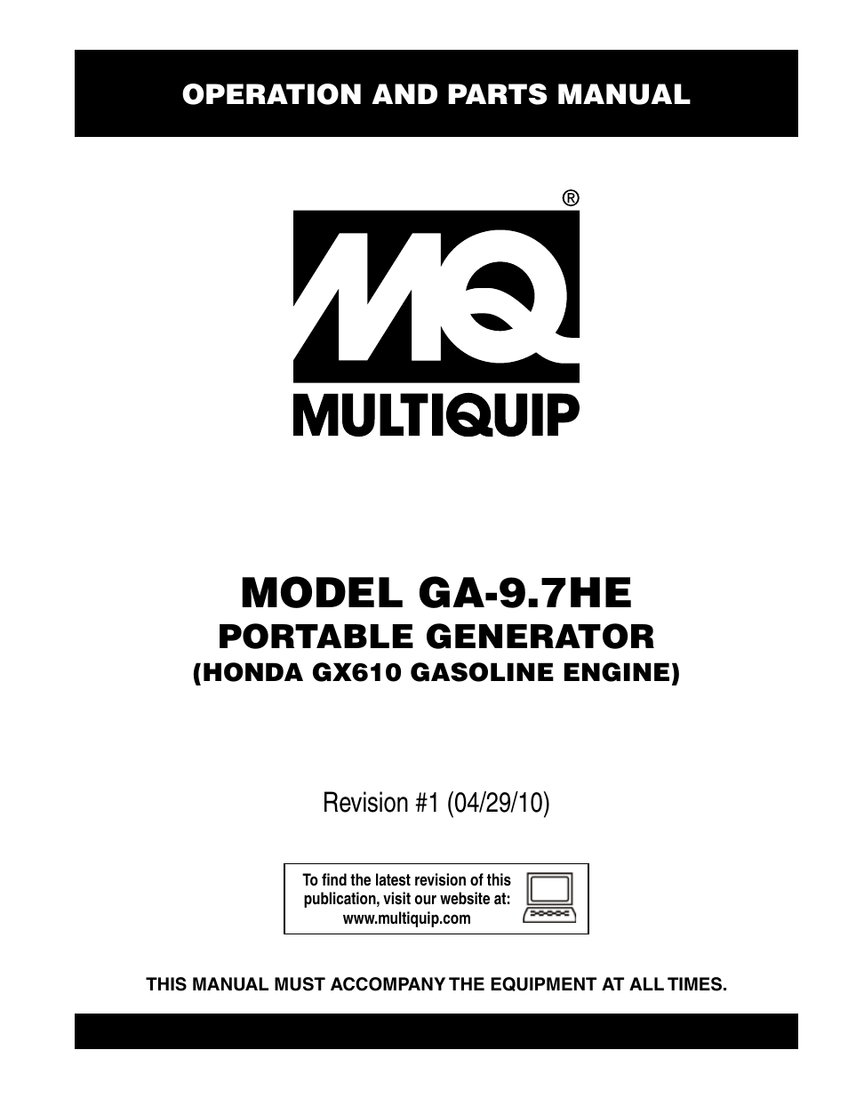 Multiquip GA-9.7HE User Manual | 88 pages