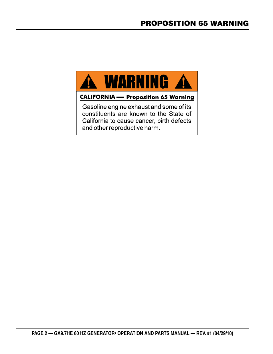 Multiquip GA-9.7HE User Manual | Page 2 / 88