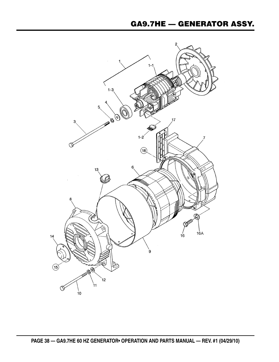 Multiquip GA-9.7HE User Manual | Page 38 / 88