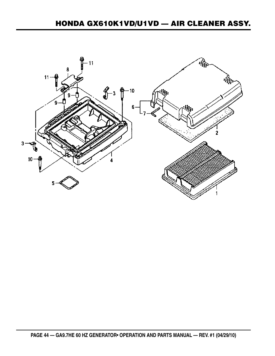 Multiquip GA-9.7HE User Manual | Page 44 / 88