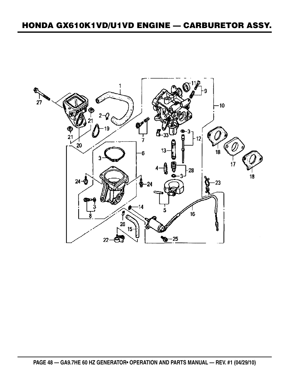 Multiquip GA-9.7HE User Manual | Page 48 / 88