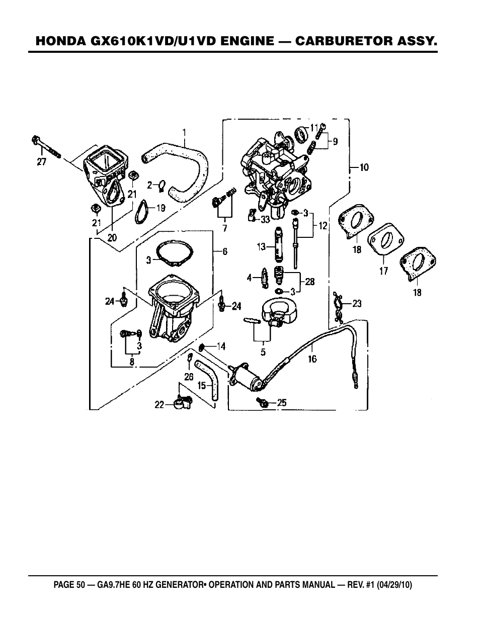 Multiquip GA-9.7HE User Manual | Page 50 / 88