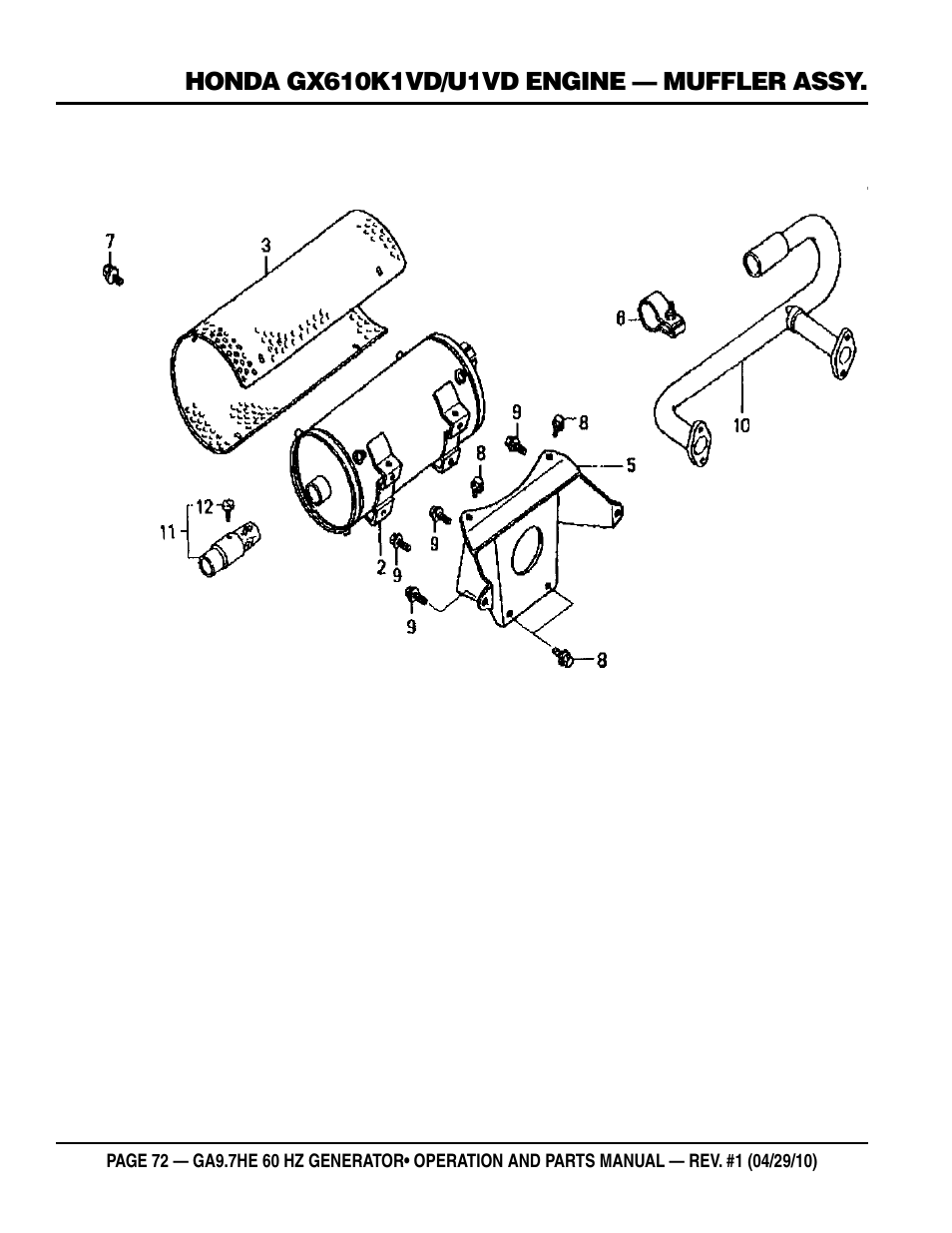 Multiquip GA-9.7HE User Manual | Page 72 / 88