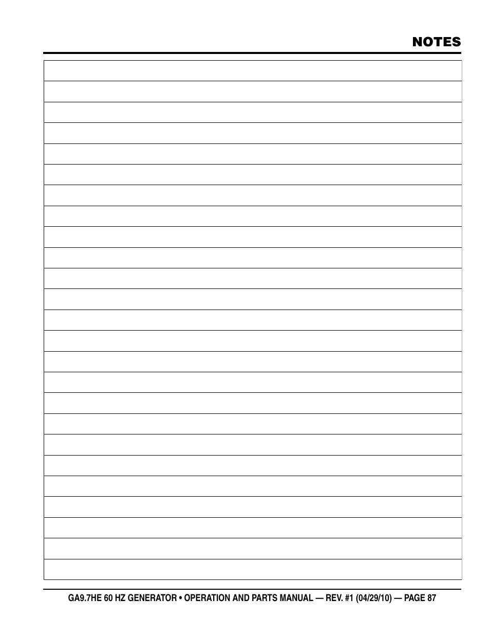 Multiquip GA-9.7HE User Manual | Page 87 / 88