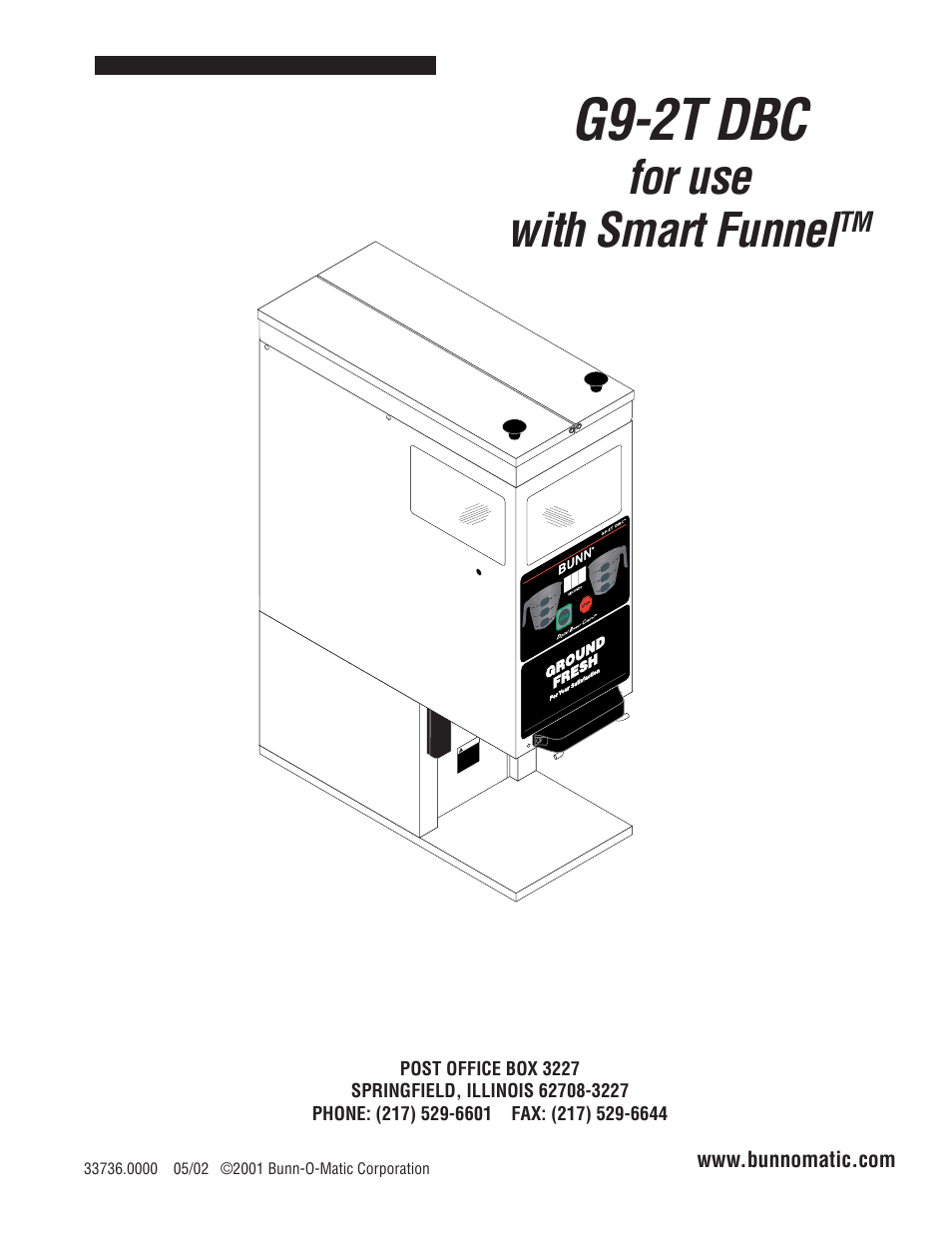 Bunn G9-2T DB User Manual | 7 pages