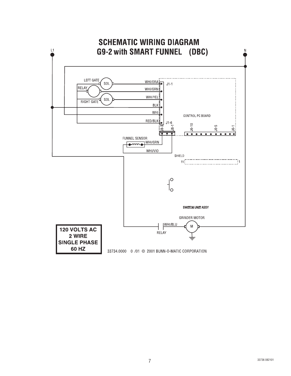 Bunn G9-2T DB User Manual | Page 7 / 7