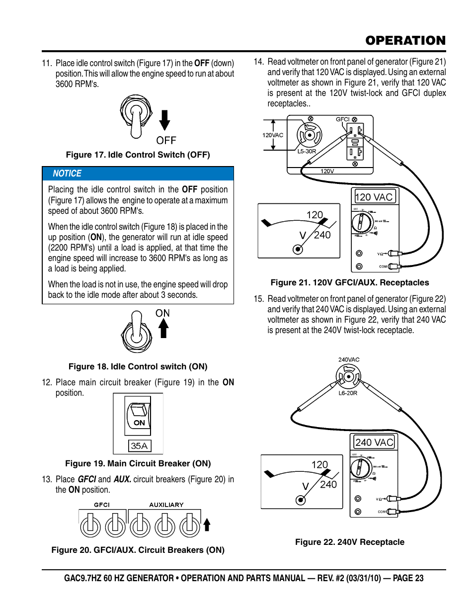 Operation | Multiquip GAC-9.7HZ User Manual | Page 23 / 88