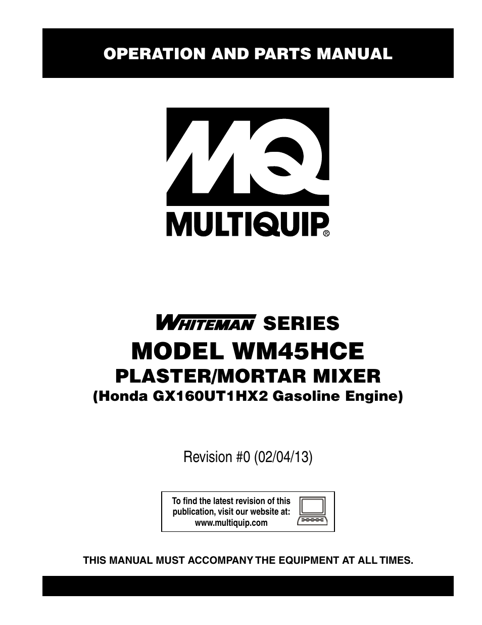 Multiquip WM45HCE_rev_0 User Manual | 40 pages