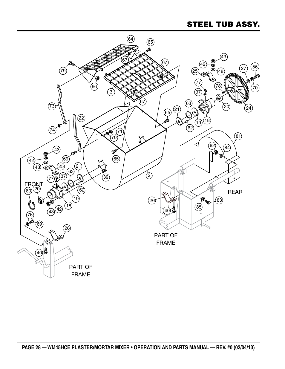 Steel tub assy | Multiquip WM45HCE_rev_0 User Manual | Page 28 / 40