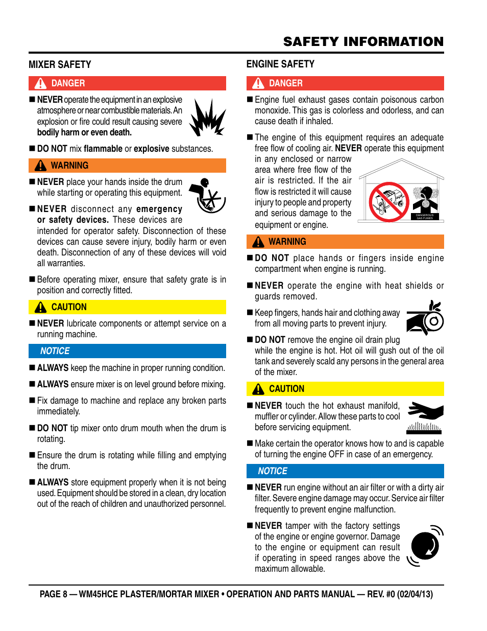 Safety information | Multiquip WM45HCE_rev_0 User Manual | Page 8 / 40