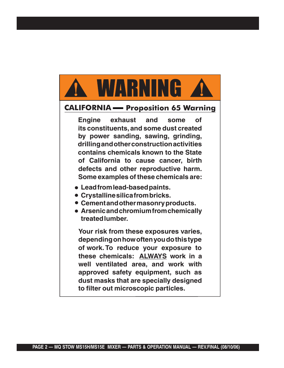 Multiquip MS15E User Manual | Page 2 / 84