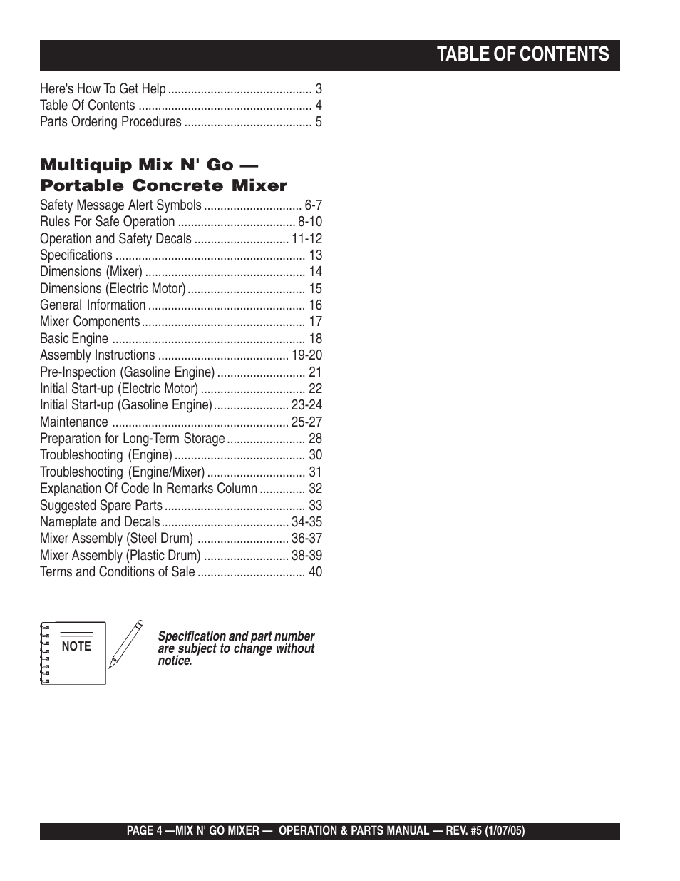 Multiquip MC3P User Manual | Page 4 / 42