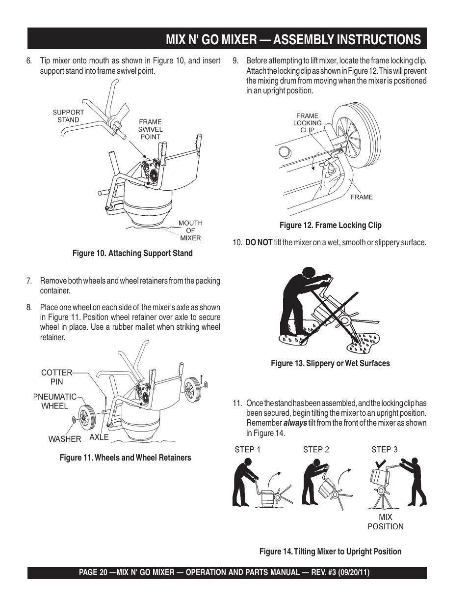 Mix n' go mixer — assembly instructions | Multiquip MC3SBA User Manual | Page 20 / 46