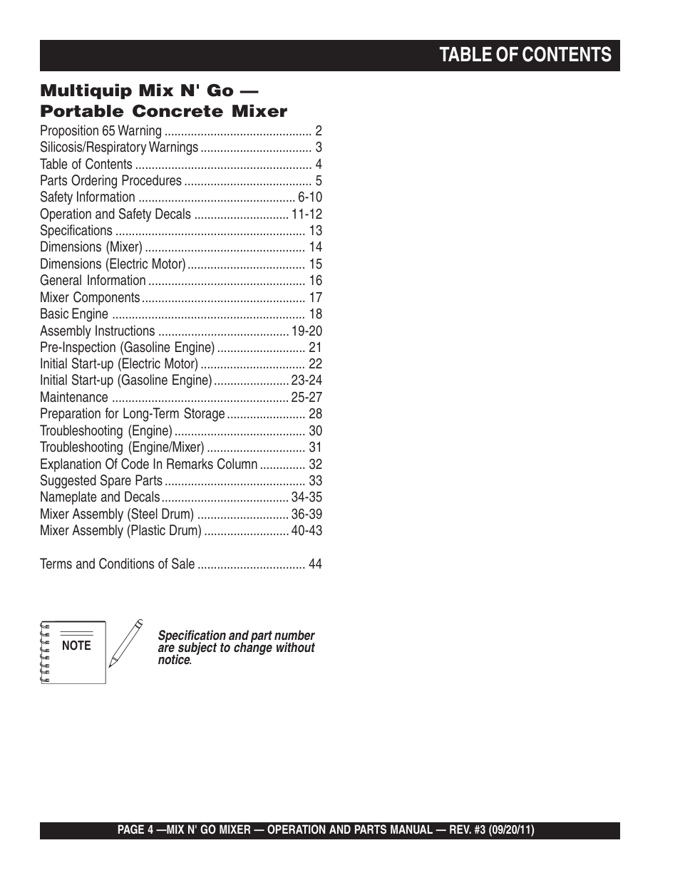 Multiquip MC3SBA User Manual | Page 4 / 46