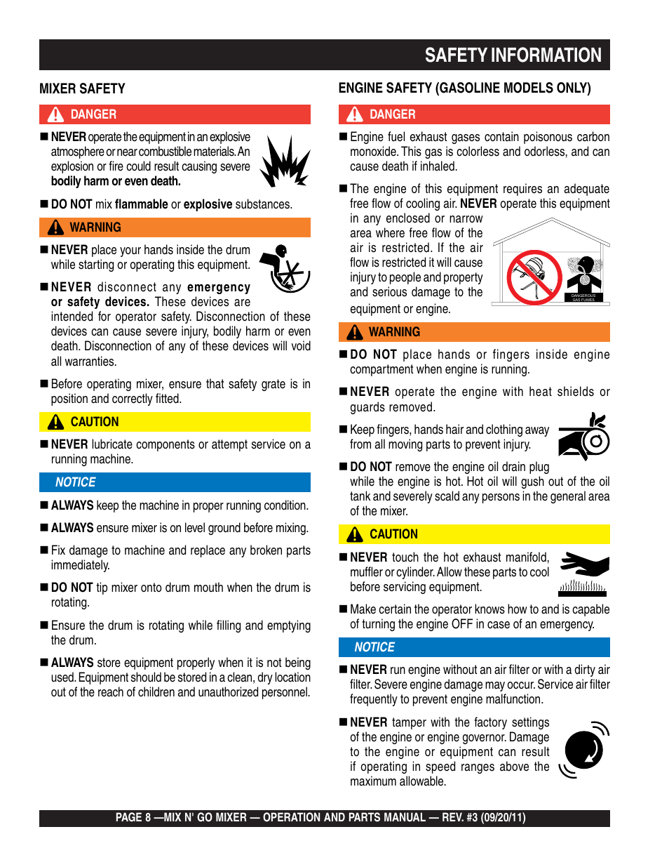 Safety information | Multiquip MC3SBA User Manual | Page 8 / 46