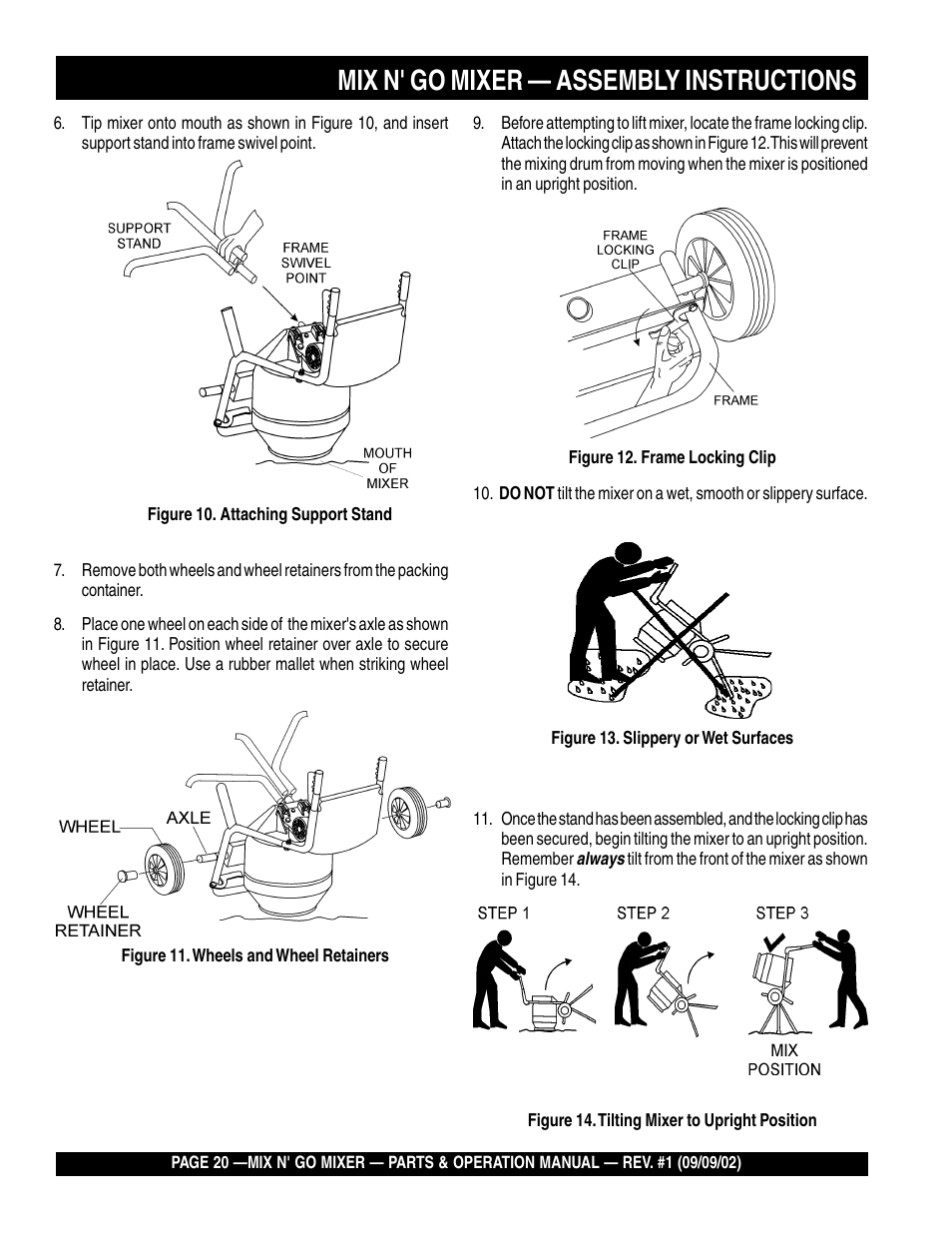 Mix n' go mixer — assembly instructions | Multiquip MC3H User Manual | Page 20 / 72