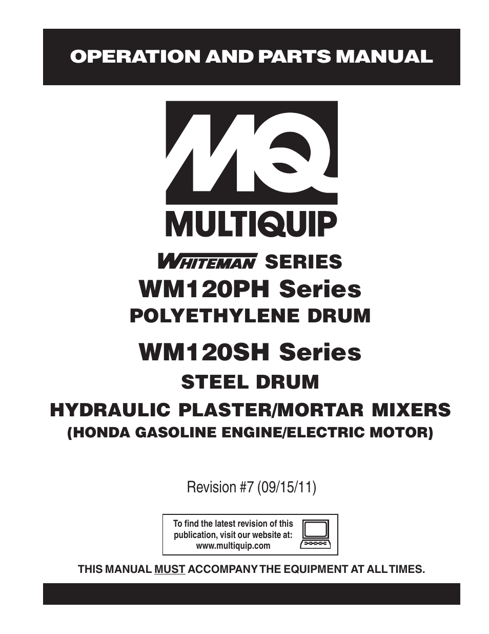 Multiquip WM120SH Series User Manual | 108 pages