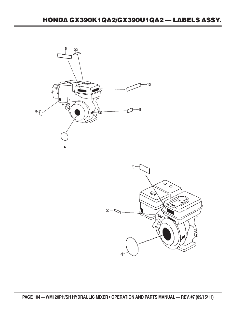 Multiquip WM120SH Series User Manual | Page 104 / 108