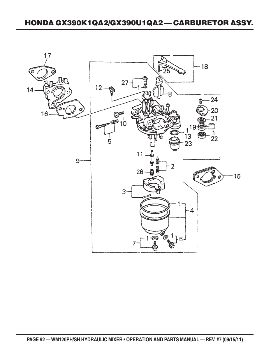 Multiquip WM120SH Series User Manual | Page 92 / 108