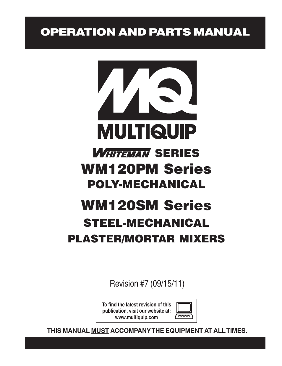 Multiquip WM120SM Series User Manual | 50 pages