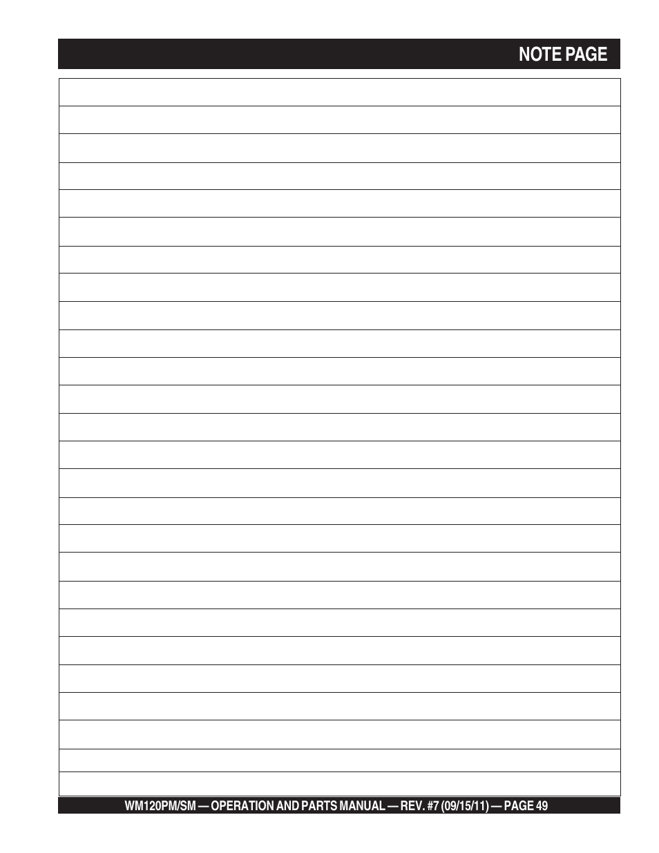 Multiquip WM120SM Series User Manual | Page 49 / 50