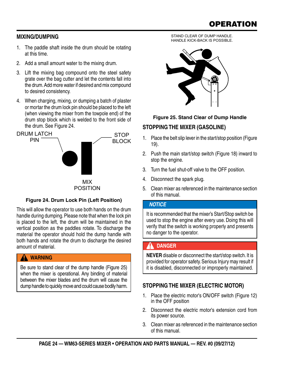 Operation | Multiquip WM63h8 User Manual | Page 24 / 60