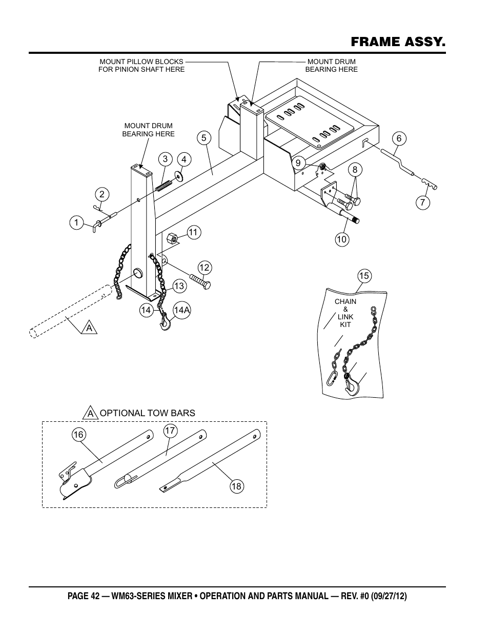 Frame assy | Multiquip WM63h8 User Manual | Page 42 / 60
