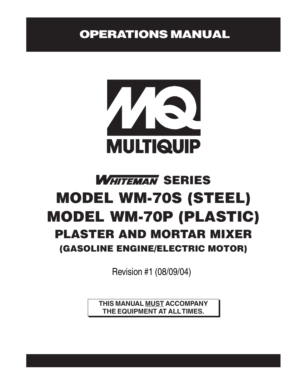 Multiquip WM70P User Manual | 40 pages