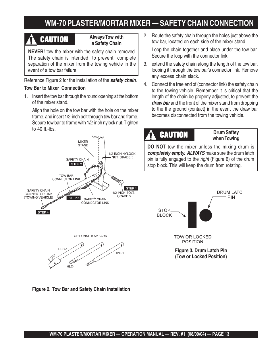 Caution | Multiquip WM70P User Manual | Page 13 / 40