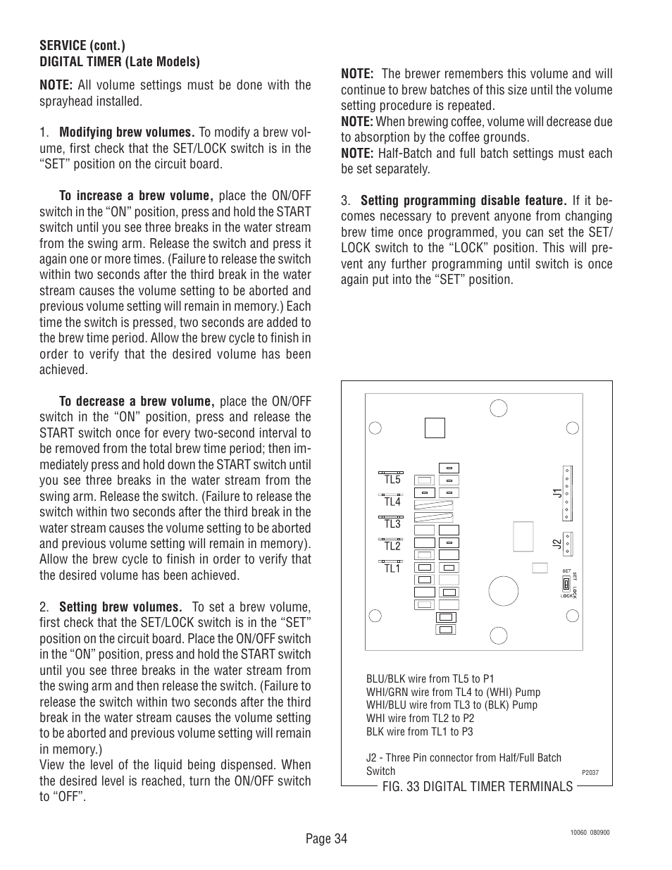 Bunn U3 U3A User Manual | Page 34 / 41