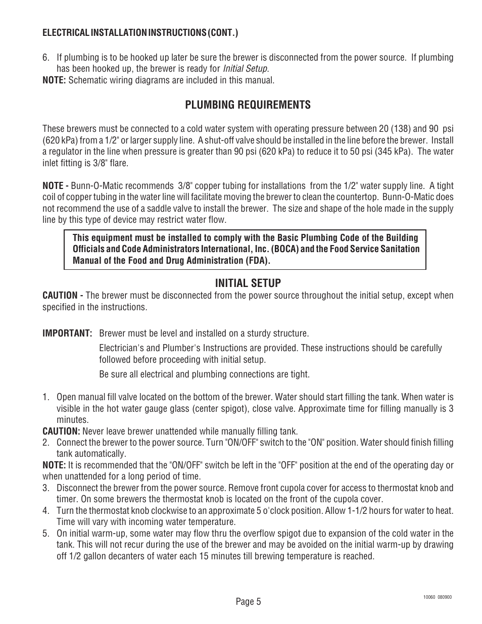 Bunn U3 U3A User Manual | Page 5 / 41