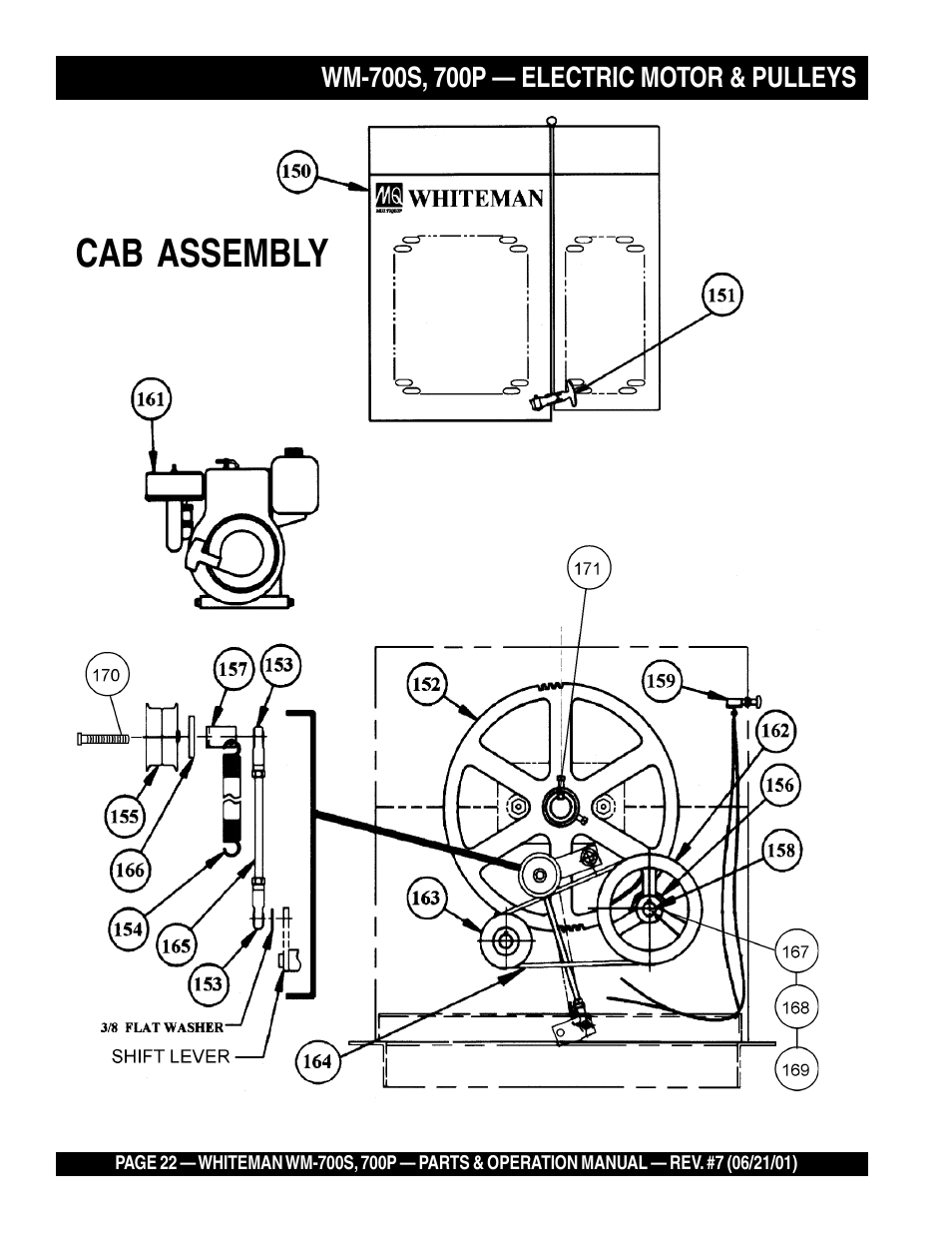 Cab assembly | Multiquip WM700P User Manual | Page 22 / 28