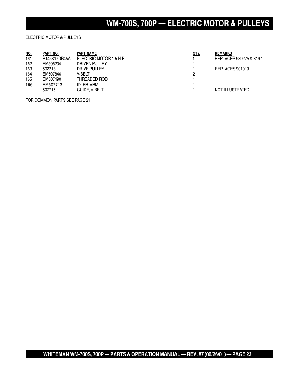 Multiquip WM700P User Manual | Page 23 / 28