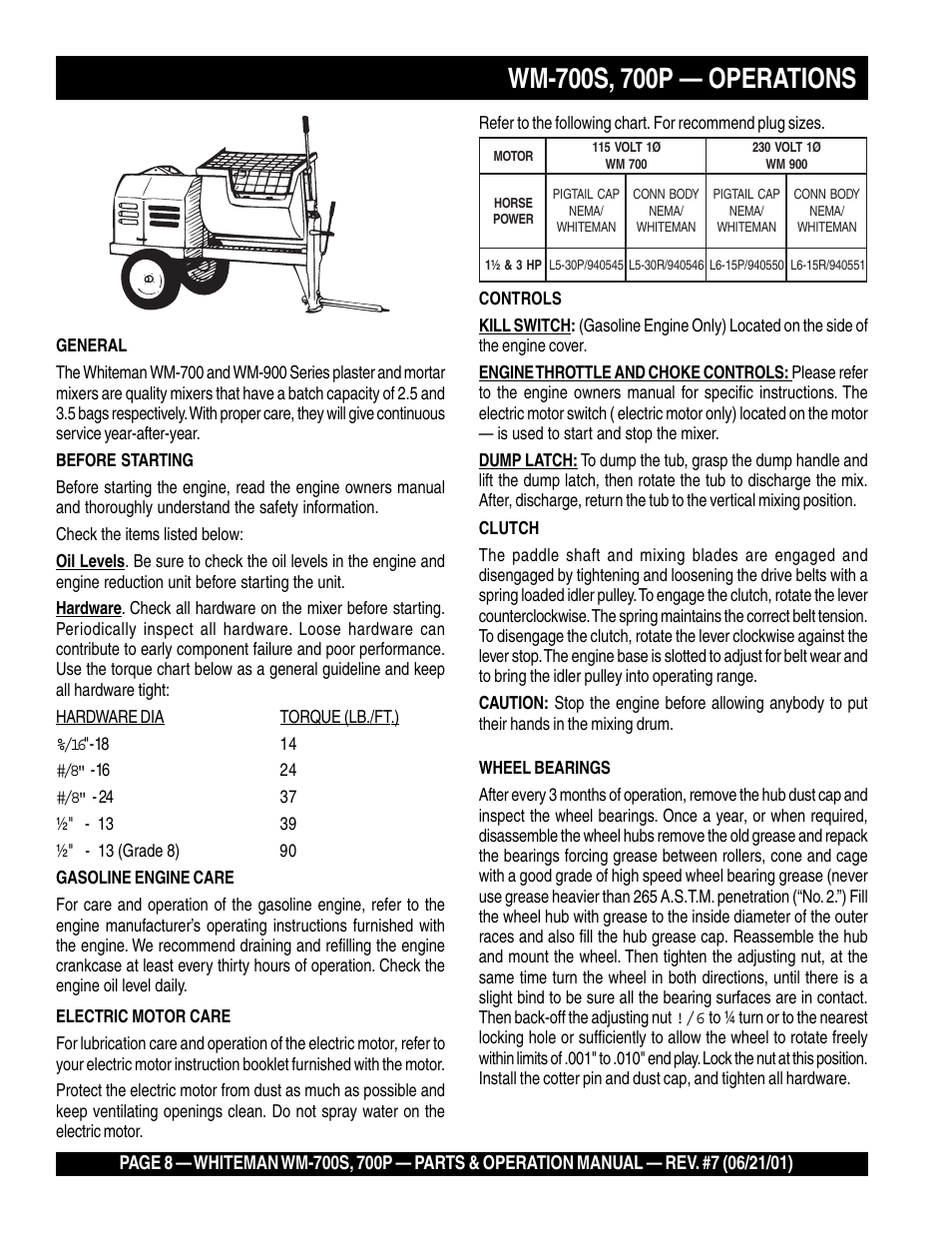 Multiquip WM700P User Manual | Page 8 / 28
